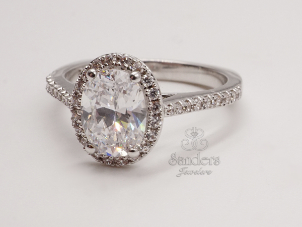 Oval Halo Engagement Ring by Valina